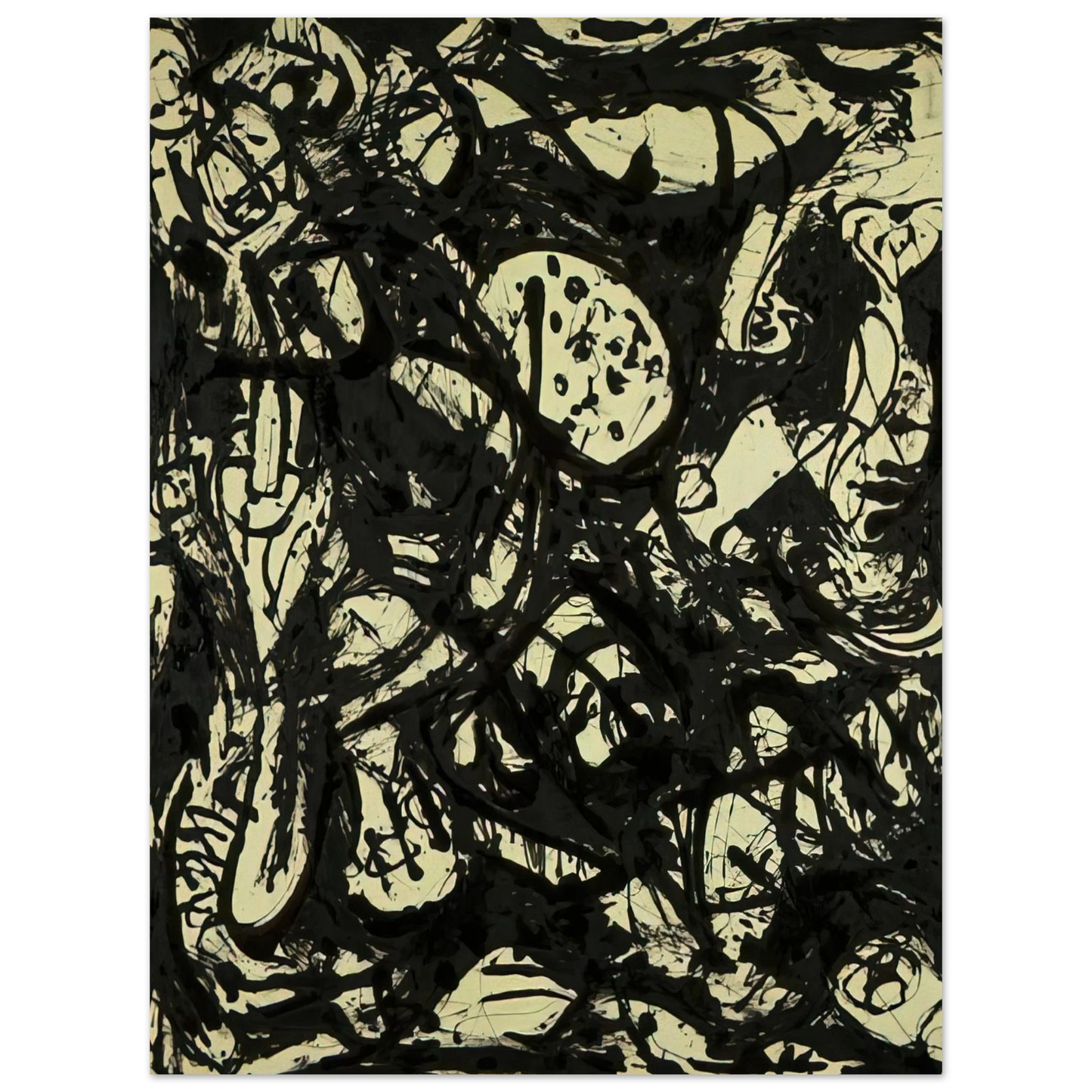 Jackson Pollock - BLACK WHITE NUMBER 20 1951  75x100 cm / 30x40inches Fine Art Poster