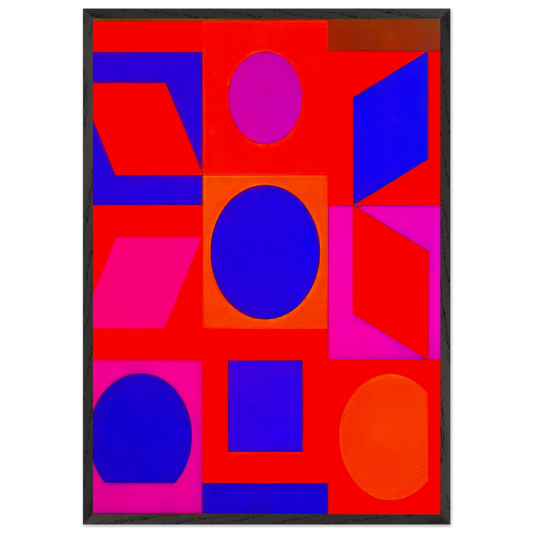Alphabet VR - 1960 - Victor Vasarely 70x100 cm / 28x40 inches Framed Art Print – Black Wooden Frame