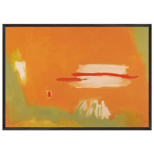 RED ACROSS 1996 - Esteban Vicente 70x100 cm / 28x40 inches Framed Art Print – Black Wooden Frame