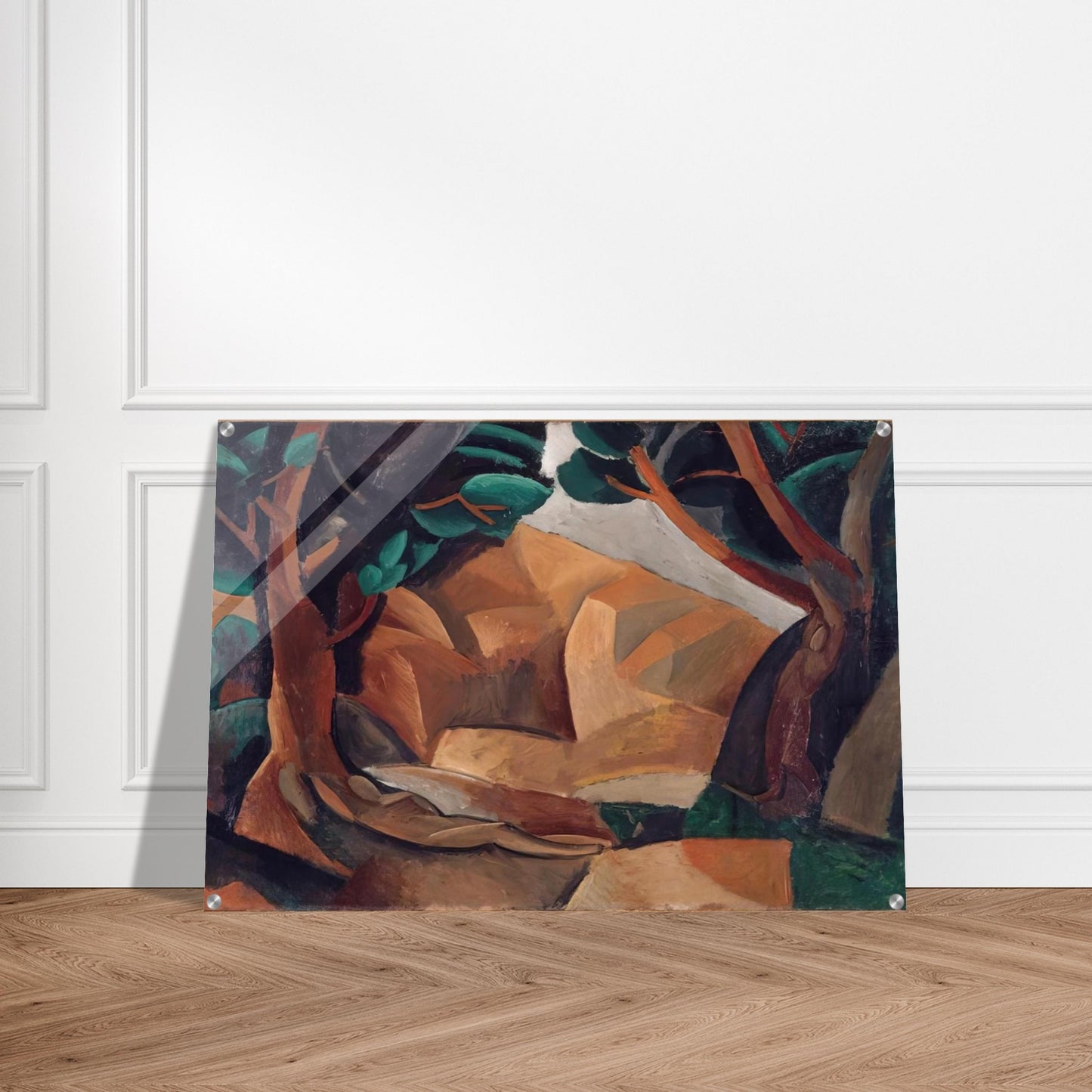 Paysage aux deux figures - 1908  France - Pablo Picasso Acrylic Print - 70x100 cm / 28x40″ inches | Pablo Picasso Wall Art | Pablo Picasso Prints