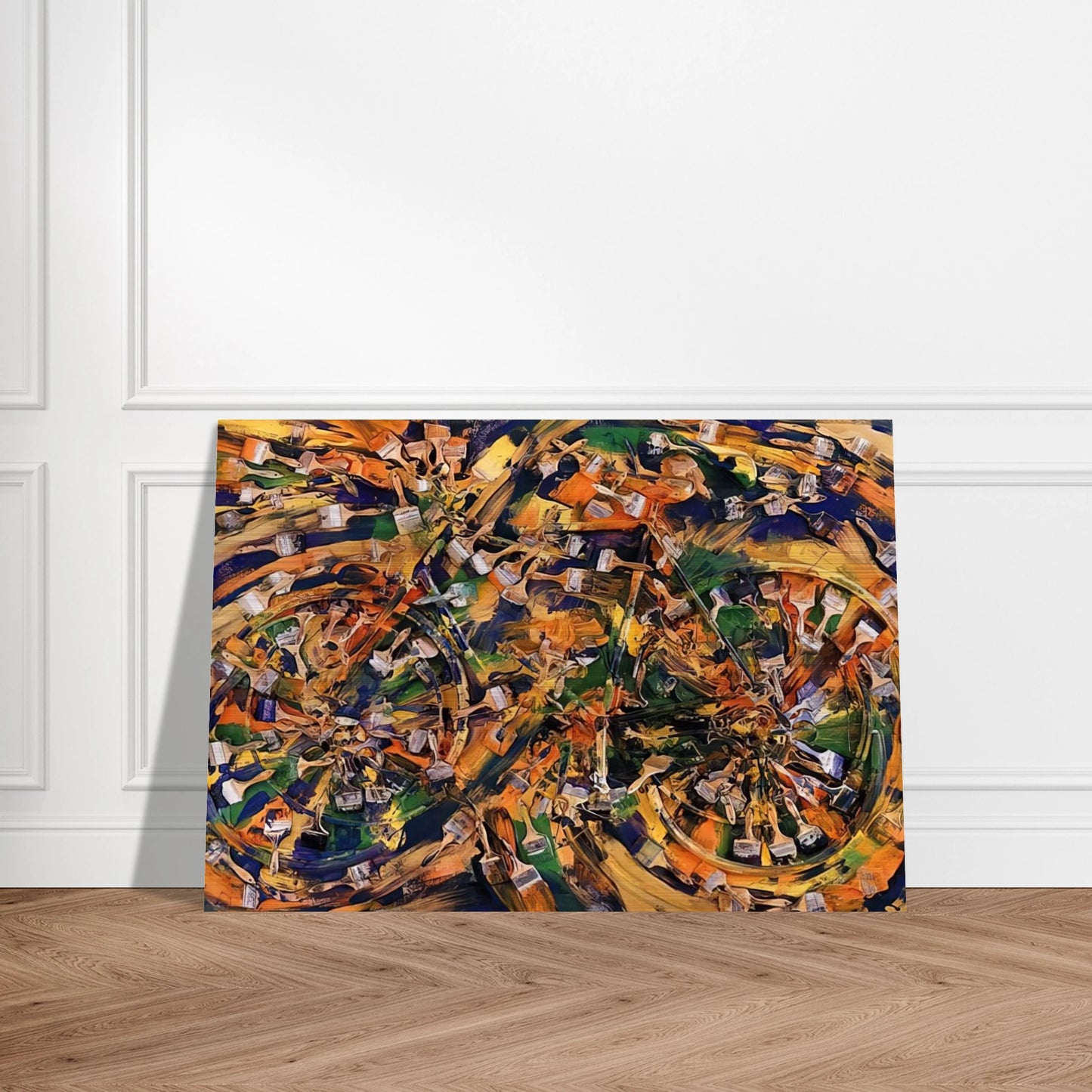 Wheels of Fortune - 1995 - Arman Brushed Aluminum Print - 70x100 cm / 28x40 inches | Arman Aluminum Print | Arman Prints
