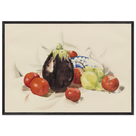 Eggplant and Tomatoes - 1926 - Charles Demuth 70x100 cm / 28x40 inches Framed Art Print – Black Wooden Frame