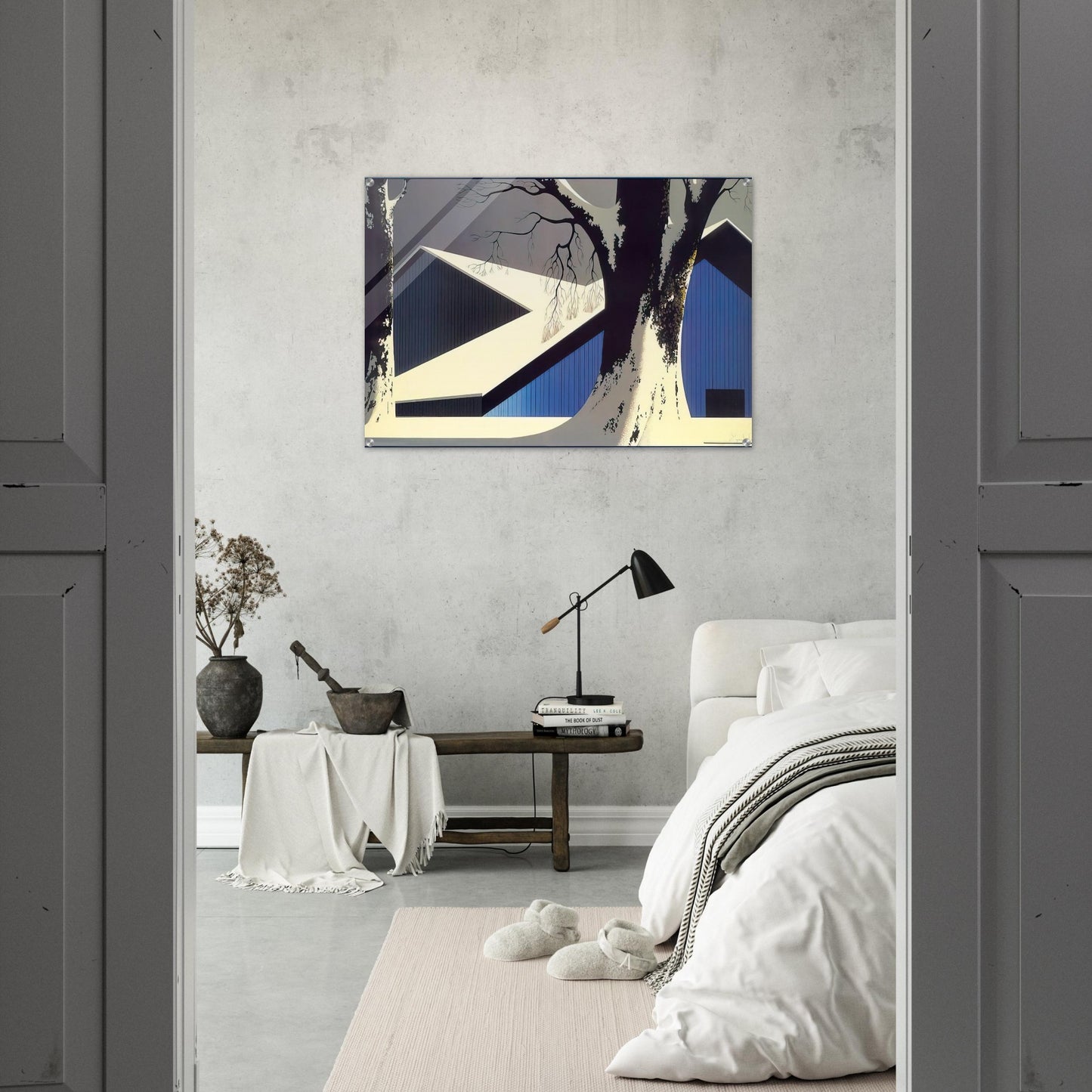 Winter Quiet - Eyvind Earle Acrylic Print - 70x100 cm / 28x40″ inches