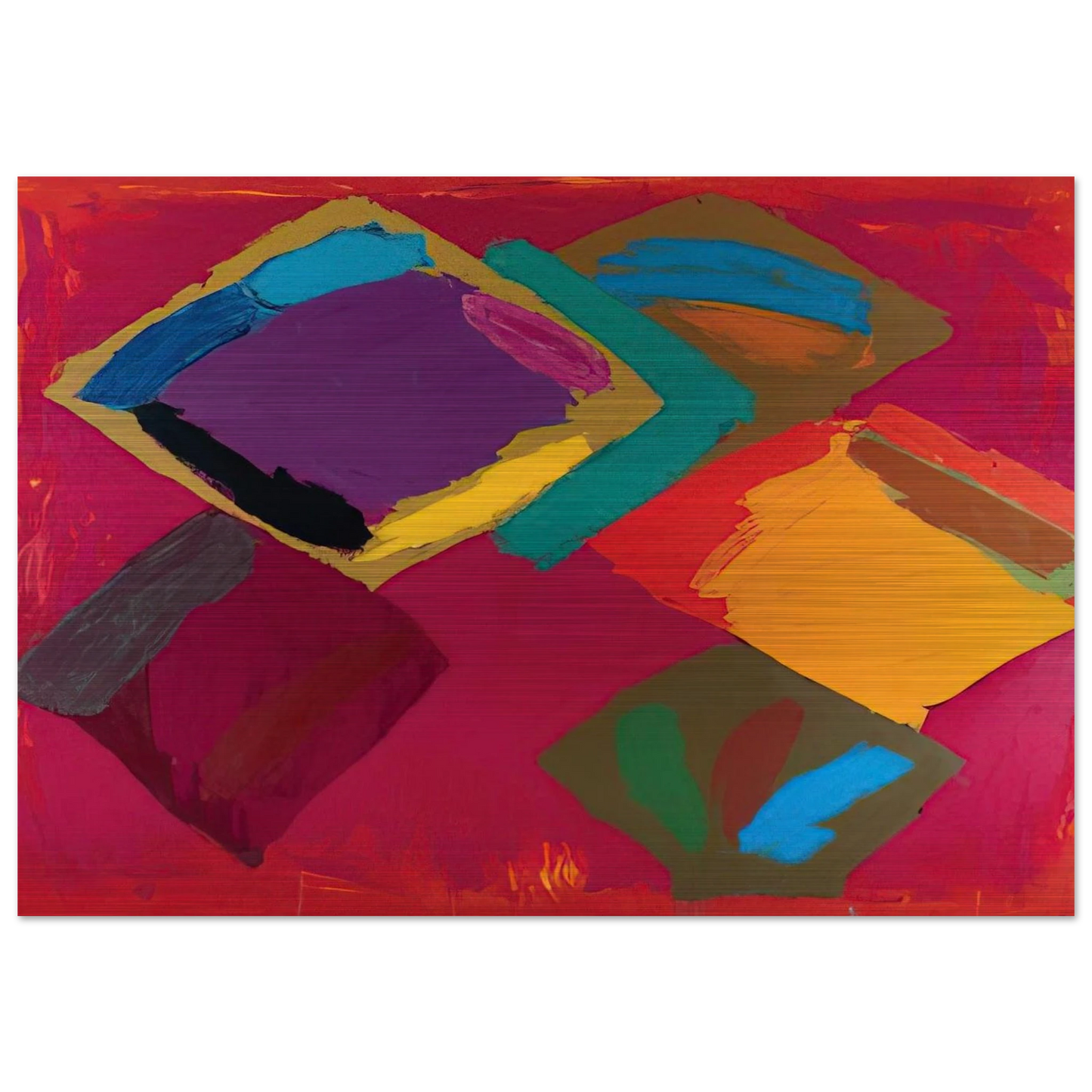 Tiger Walk 3.4.81 - 1981 - John Hoyland Brushed Aluminum Print - 70x100 cm / 28x40 inches | John Hoyland Aluminum Print | John Hoyland Prints