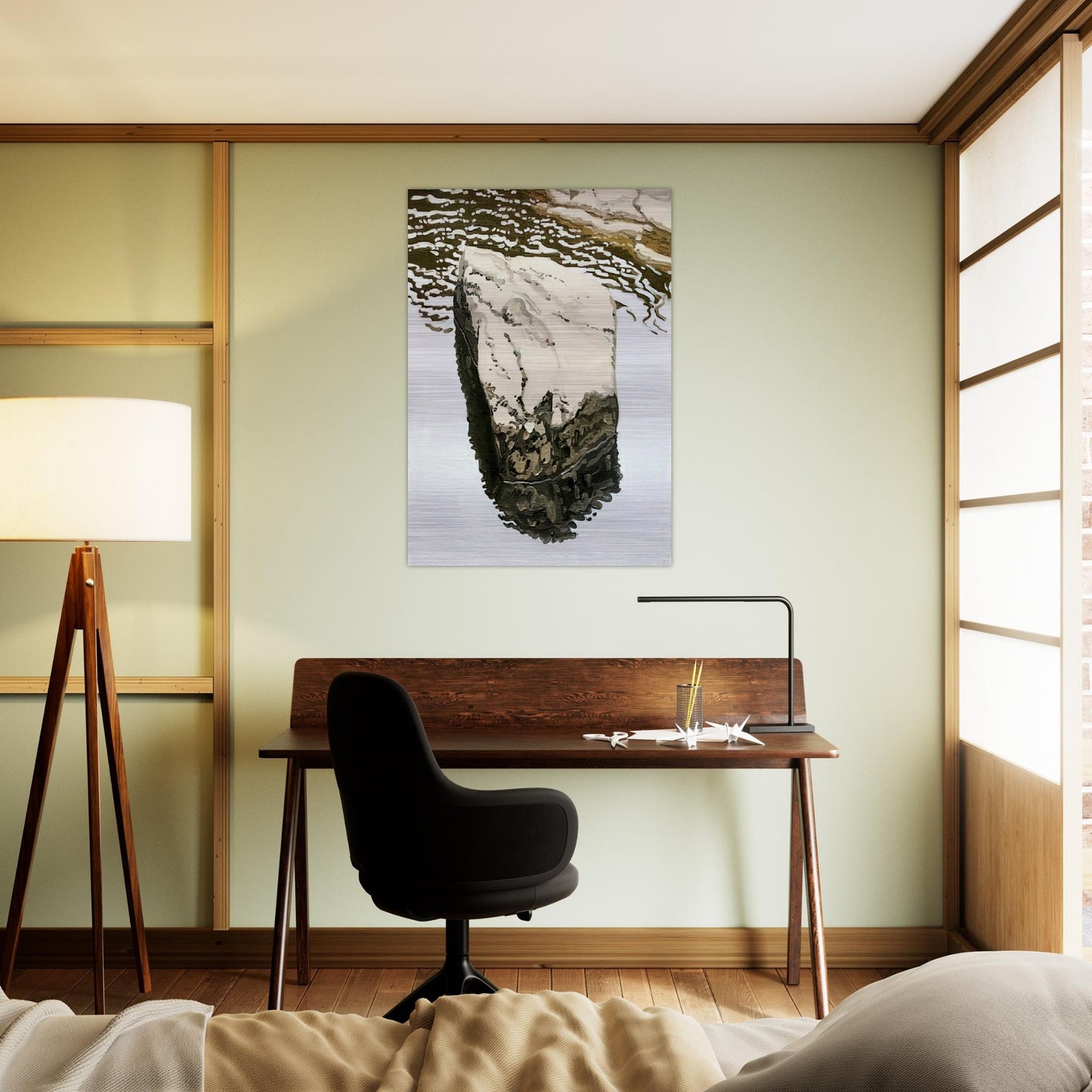 Study for Flat Boulder Reflected - 1986 - Neil Welliver Brushed Aluminum Print - 70x100 cm / 28x40 inches | Neil Welliver Aluminum Print | Neil Welliver Prints