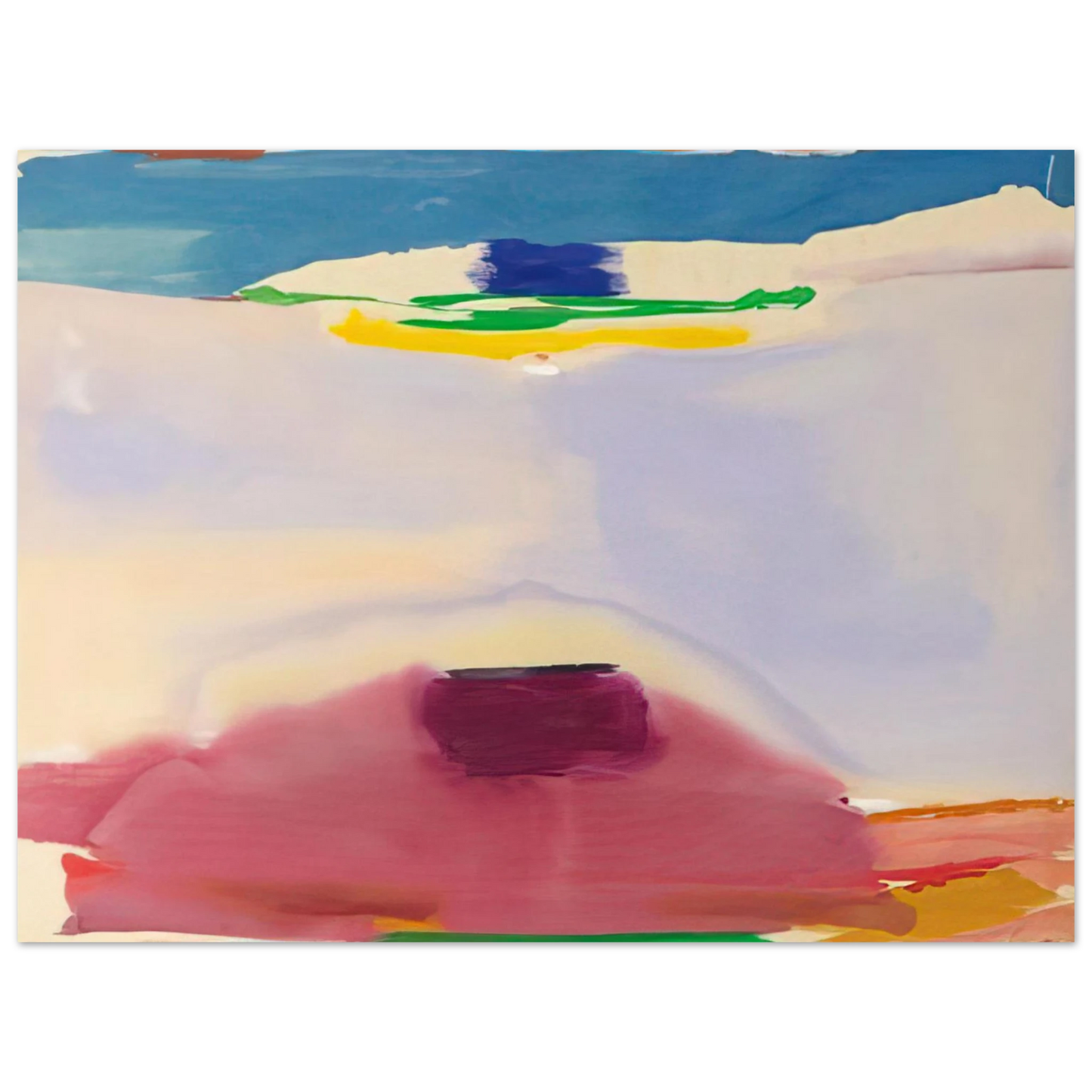 Helen Frankenthaler - Leveling - 1973 Wall art - A2 (42 x 59.4  cm) - Premium Wooden Framed Poster With Fine Art Paper-canvas - White frame