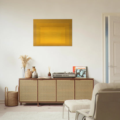 STUDY FOR HOMAGE TO THE SQUARE DEPARTING IN YELLOW 1964 - Josef Albers Brushed Aluminum Print - 70x100 cm / 28x40 inches | Josef Albers Aluminum Print | Josef Albers Prints
