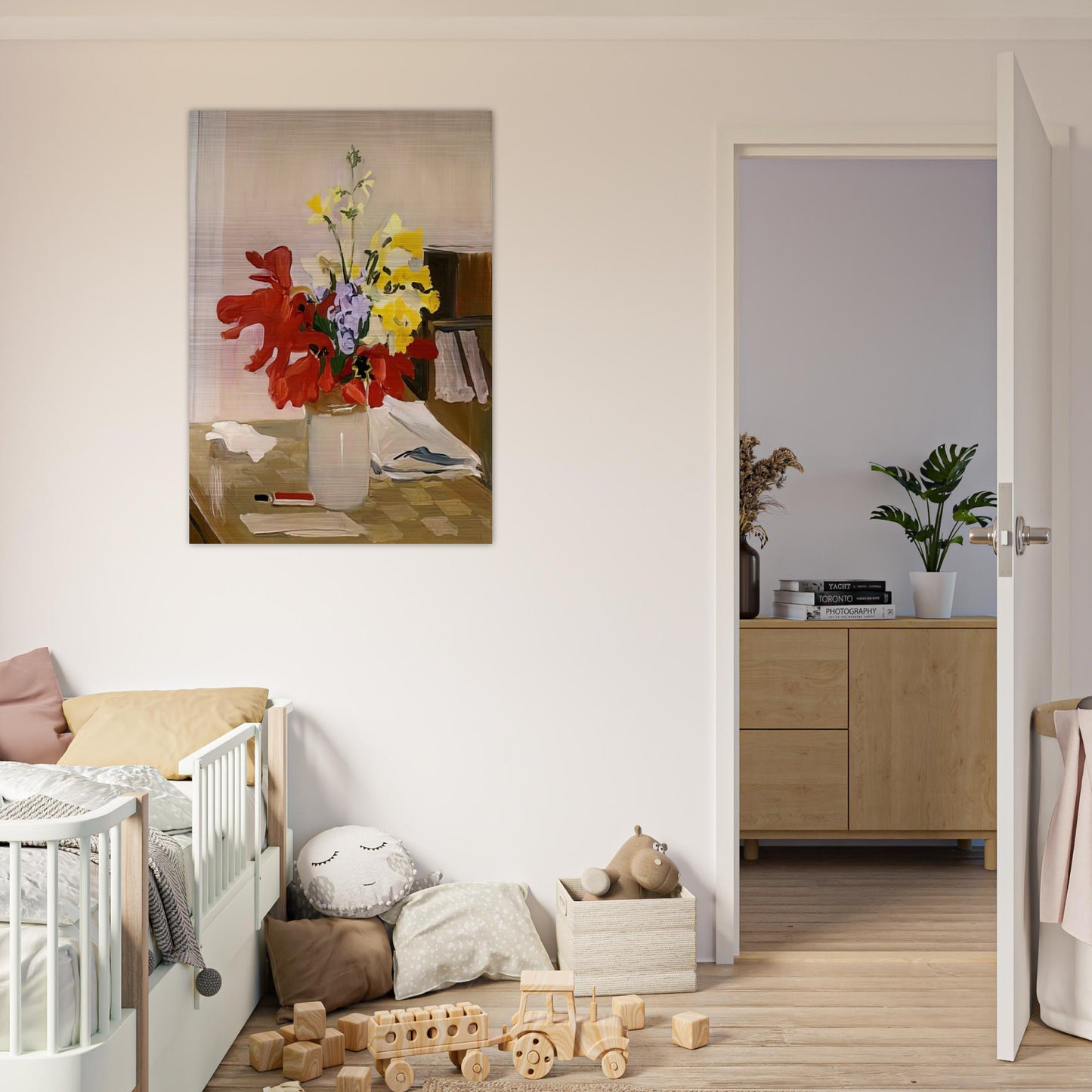 ANEMONE AND DAFFODIL 1965 - Fairfield Porter Brushed Aluminum Print - 70x100 cm / 28x40 inches | Fairfield Porter Aluminum Print | Fairfield Porter Prints