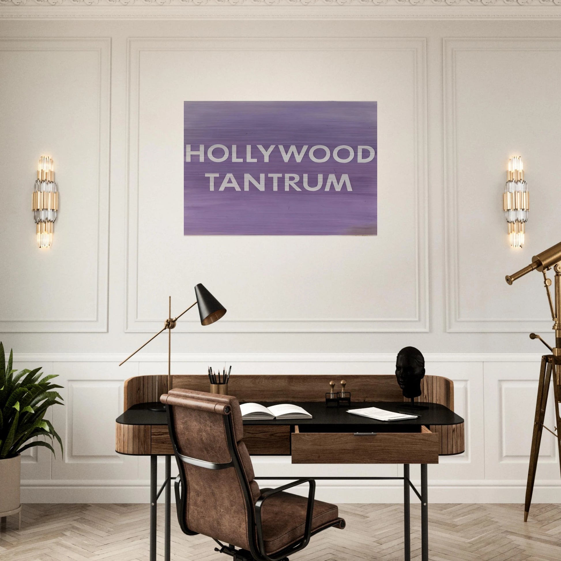 HOLLYWOOD TANTRUM 1979 - Edward Ruscha Brushed Aluminum Print - 70x100 cm / 28x40 inches | Edward Ruscha Aluminum Print | Edward Ruscha Prints