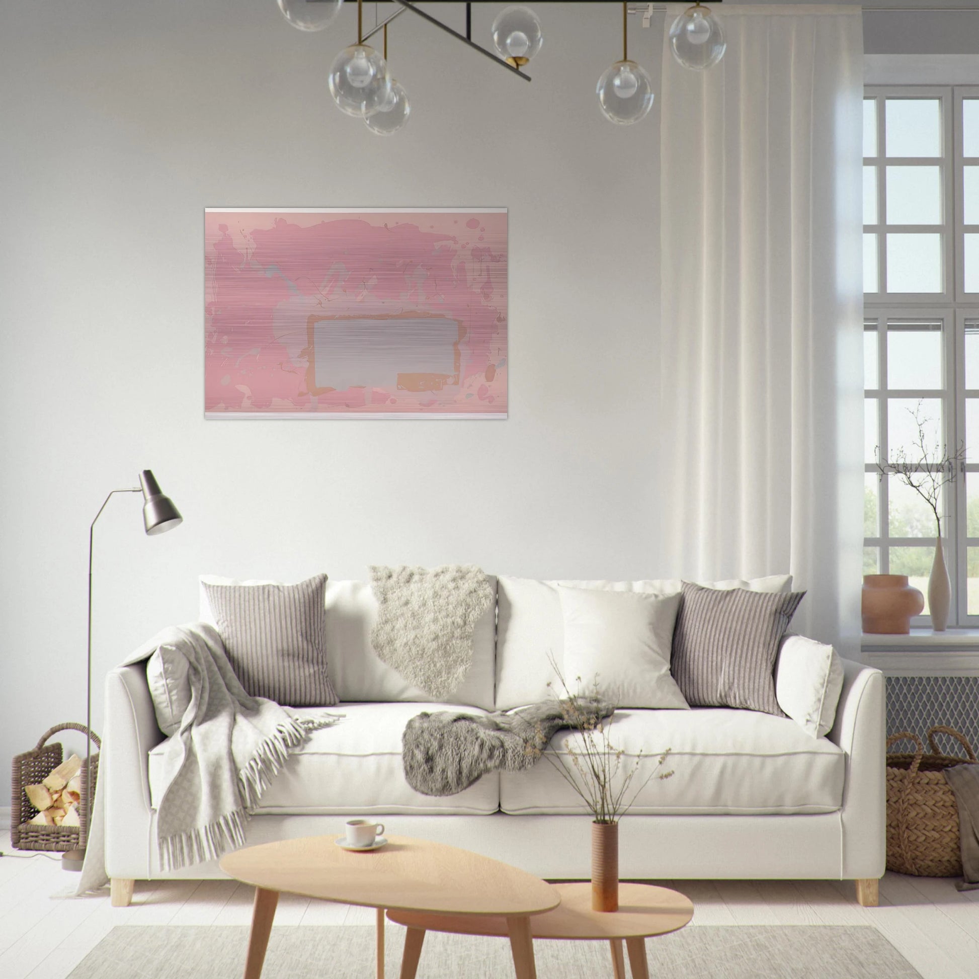 Grey  Blue on Pink - 1971 - John Hoyland Brushed Aluminum Print - 70x100 cm / 28x40 inches | John Hoyland Aluminum Print | John Hoyland Prints