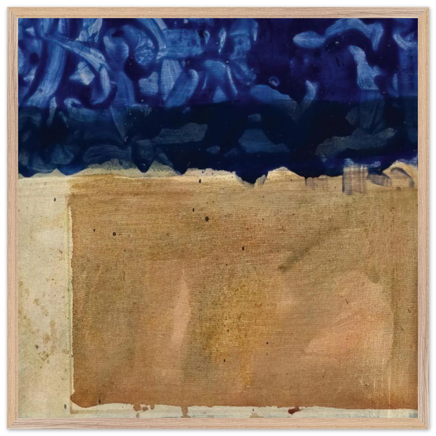 Helen Frankenthaler - Shoreline - 1952 Wall art - 70x70 cm / 28x28 inches - Premium Wooden Framed Poster With Fine Art Paper-canvas - Wood frame
