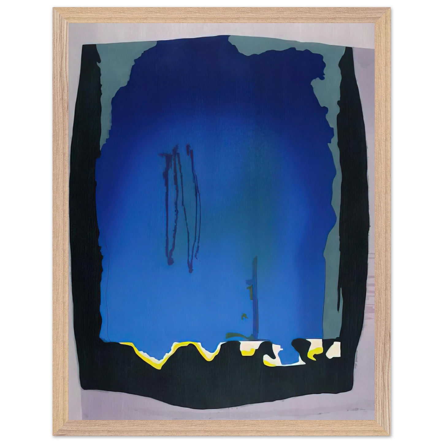 Helen Frankenthaler - Freefall - 1992 Wall art - 60x80 cm / 24x32 inches - Premium Wooden Framed Poster With Fine Art Paper-canvas - Wood frame