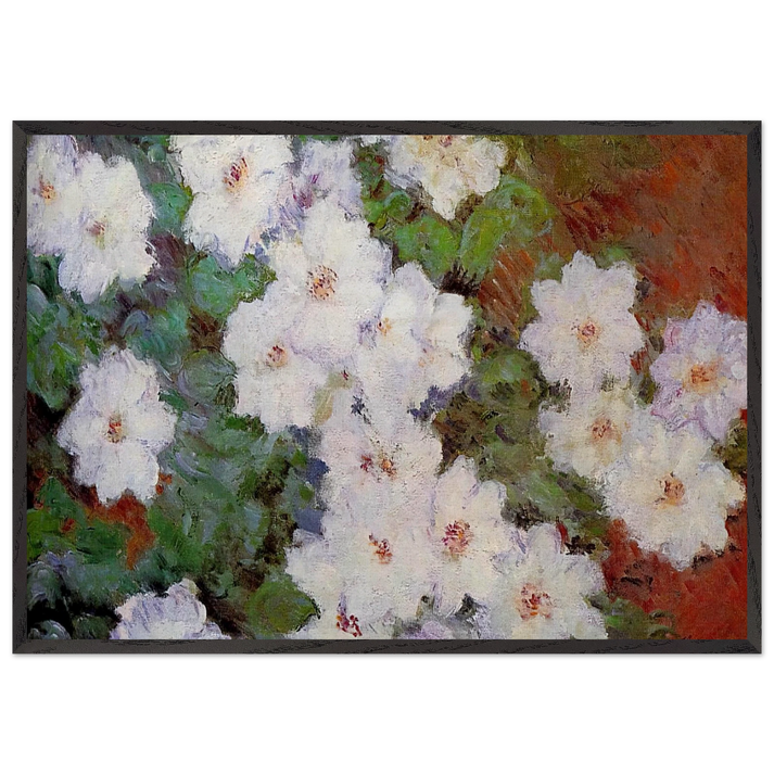 Clematis - claude monet 70x100 cm / 28x40 inches Framed Art Print – Black Wooden Frame