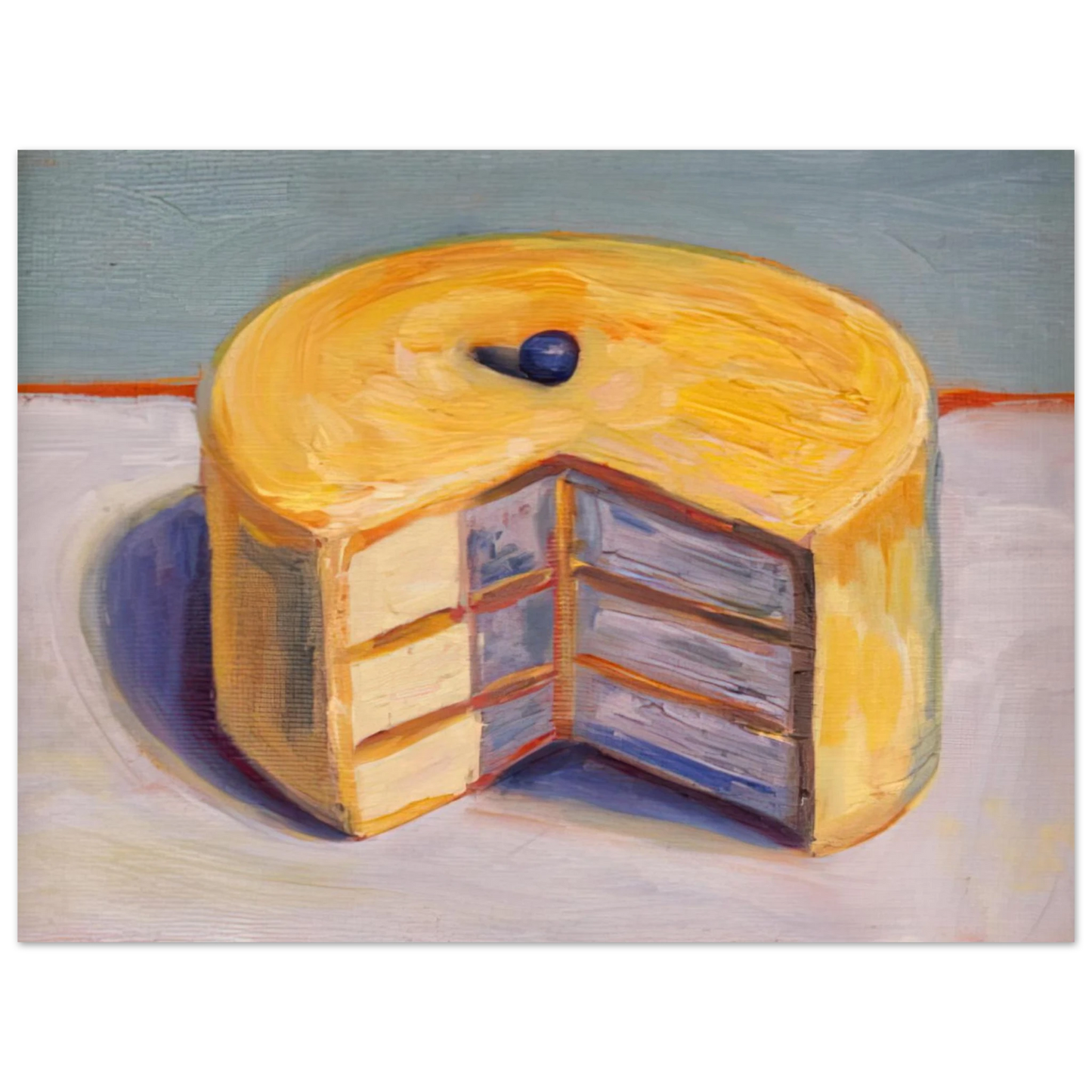 Wayne Thiebaud - Lemon Cake - 1964 Wall Art - 21x29.7 cm / 8x12" - Fine Art Poster-canvas - -