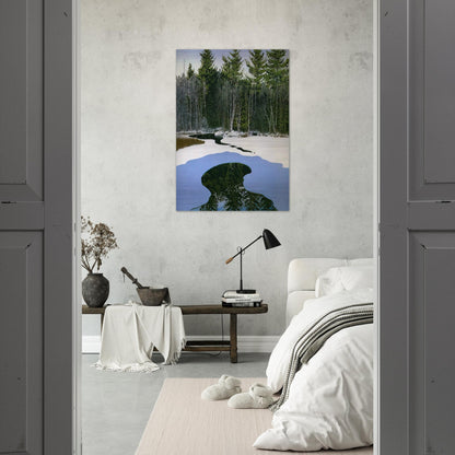 Pond Pass - Contemporary Realism - Neil Welliver Brushed Aluminum Print - 70x100 cm / 28x40 inches | Neil Welliver Aluminum Print | Neil Welliver Prints
