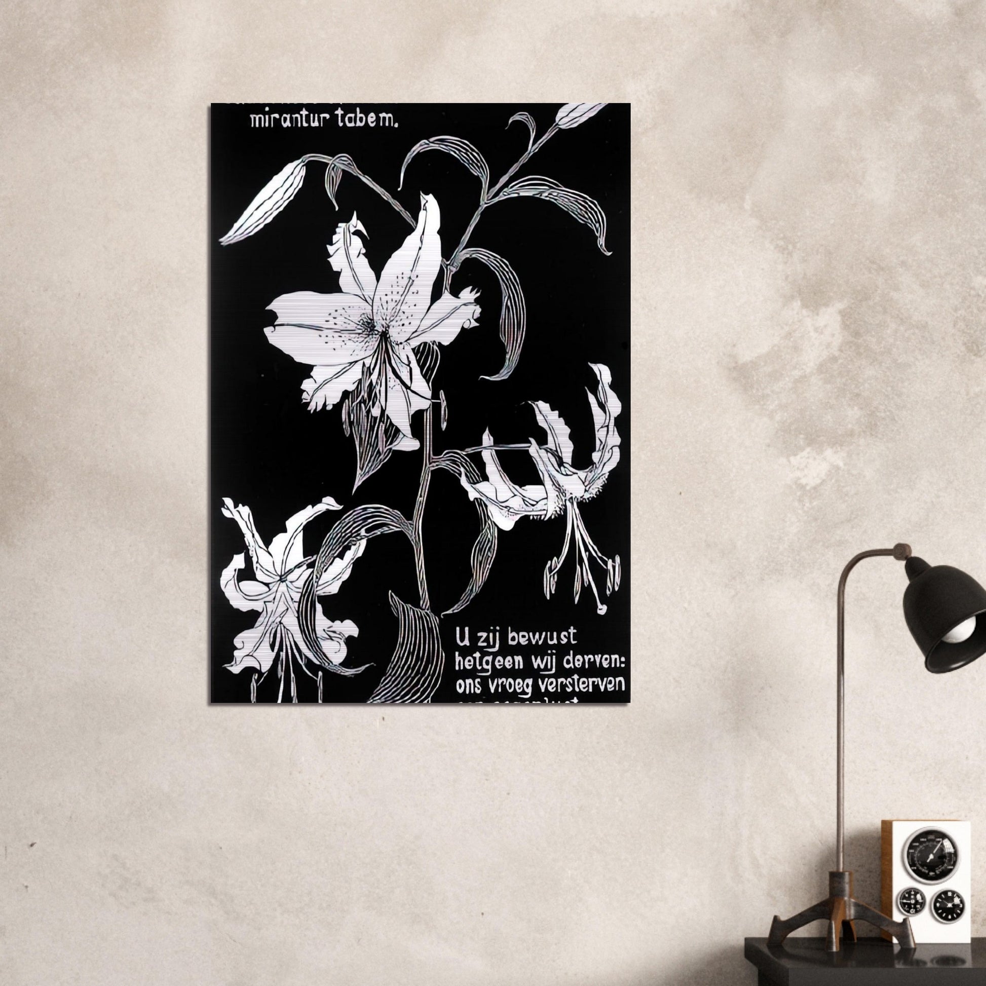 FLOWERS - MC Escher Brushed Aluminum Print - 70x100 cm / 28x40 inches | MC Escher Aluminum Print | MC Escher Prints | Maurits Cornelis Escher Prints