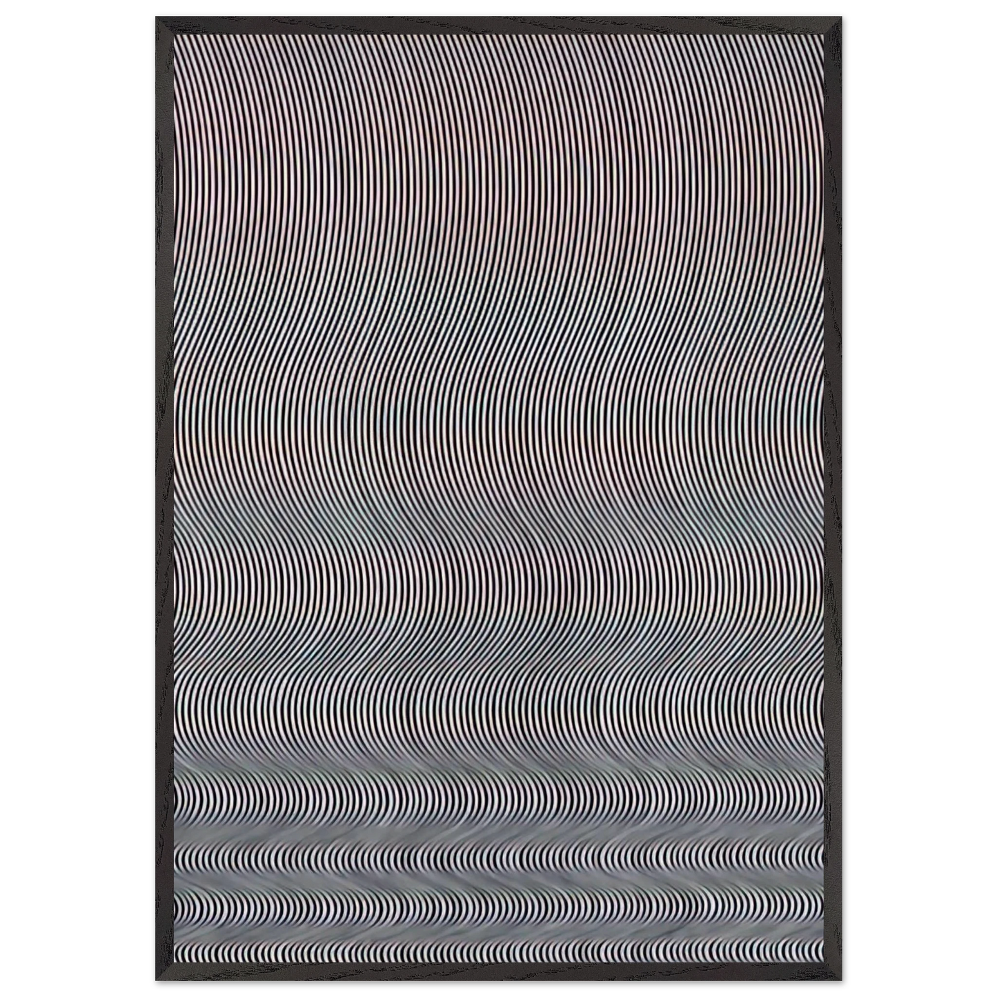 FALL 1963 - Bridget Riley 70x100 cm / 28x40 inches Framed Art Print – Black Wooden Frame