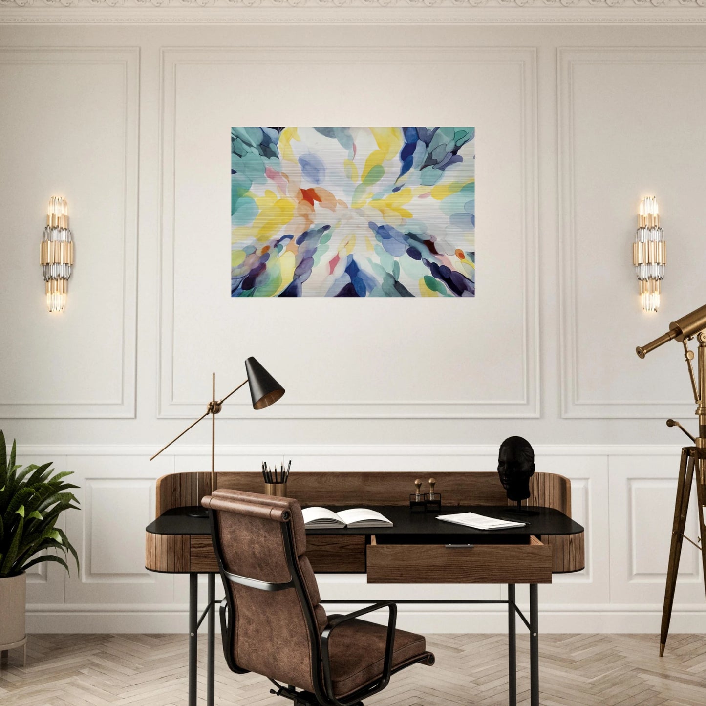 Wheel of Day - Alice Baber Brushed Aluminum Print - 70x100 cm / 28x40 inches | Alice Baber Aluminum Print | Alice Baber Prints