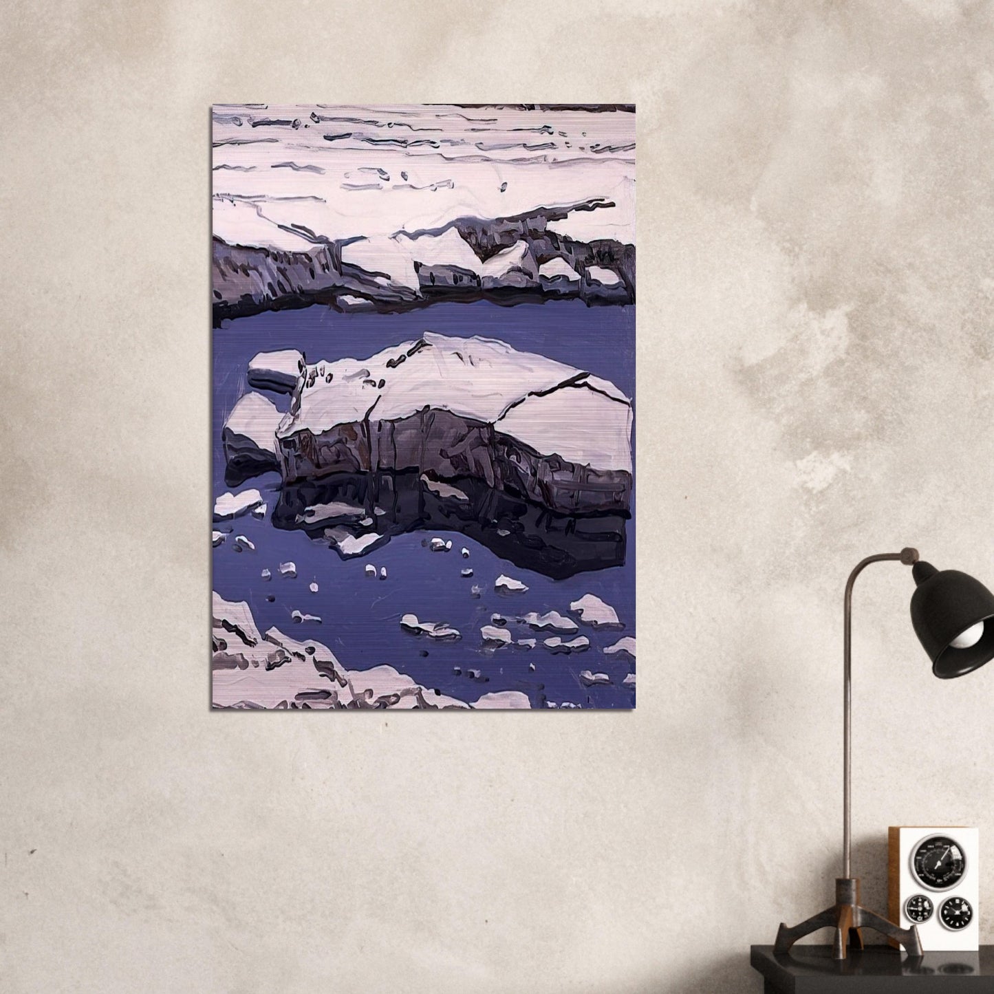 Study for Ice Flow, Allagash - 1996 - Neil Welliver Brushed Aluminum Print - 70x100 cm / 28x40 inches | Neil Welliver Aluminum Print | Neil Welliver Prints