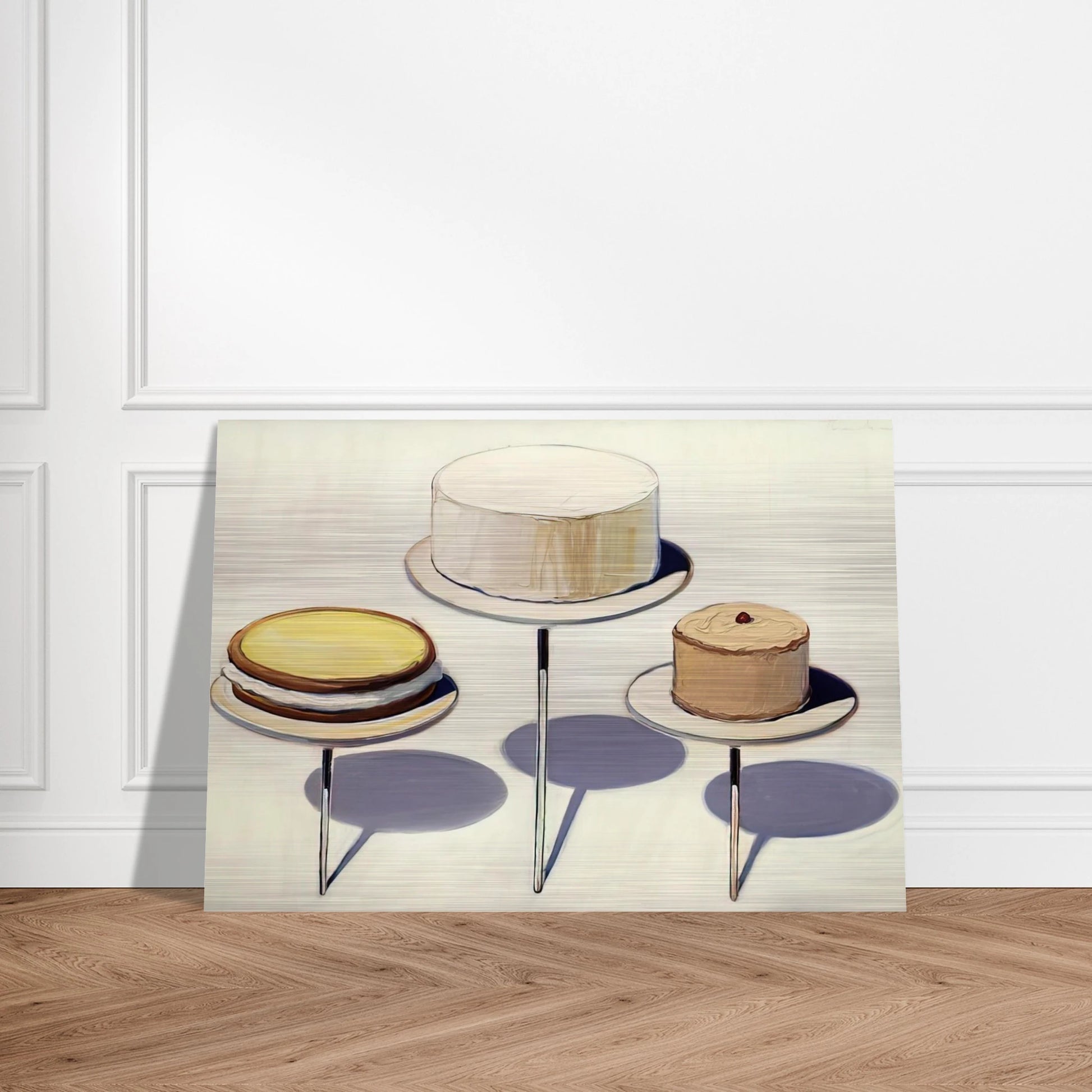 Display Cakes - 1963 - Wayne Thiebaud Brushed Aluminum Print - 70x100 cm / 28x40 inches | Wayne Thiebaud Aluminum Print | Wayne Thiebaud Prints