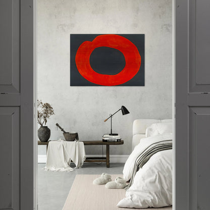 Red Circle on Black - 1965 - Jiro Yoshihara Brushed Aluminum Print - 70x100 cm / 28x40 inches | Jiro Yoshihara Aluminum Print | Jiro Yoshihara Prints