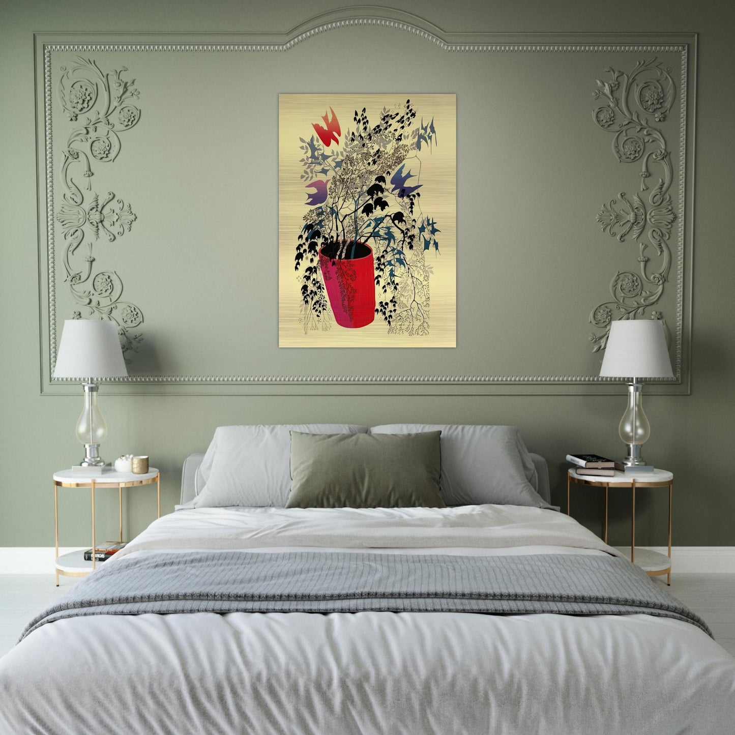 Red Barrell - Eyvind Earle Brushed Aluminum Print - 70x100 cm / 28x40 inches | Eyvind Earle Aluminum Print | Eyvind Earle Prints