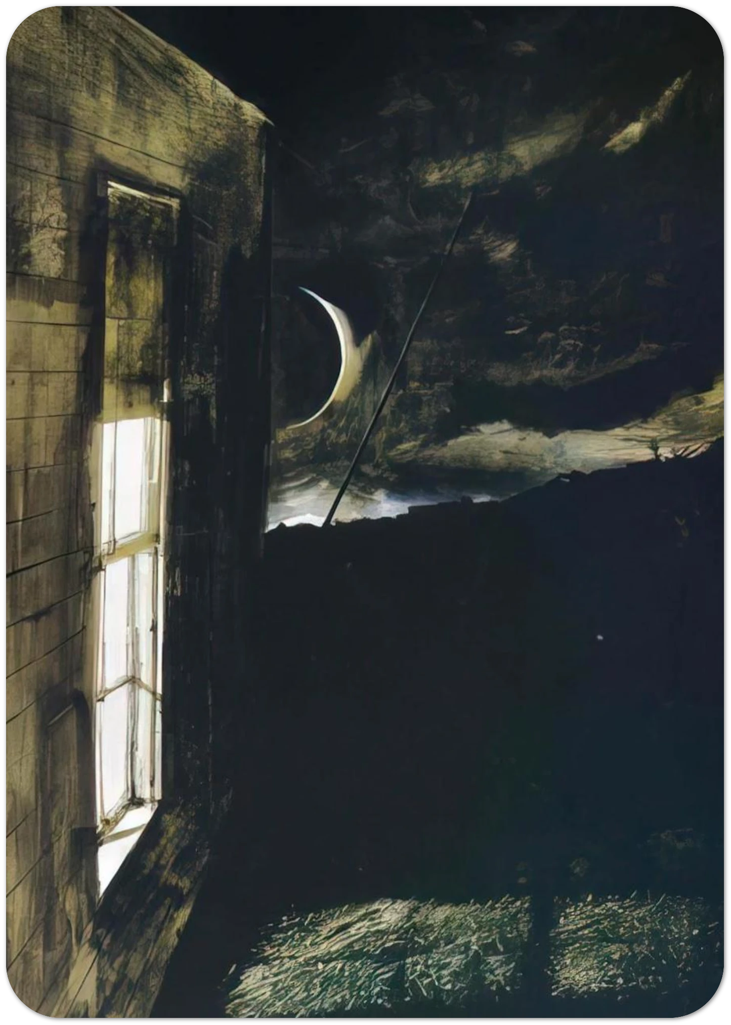 CRESCENT MOON By Andrew Wyeth Pack of 10 Post Cards | Andrew Wyeth Post Cards | A6 (10.5 x 14.8 cm) - 4.1 x 5.8 inches