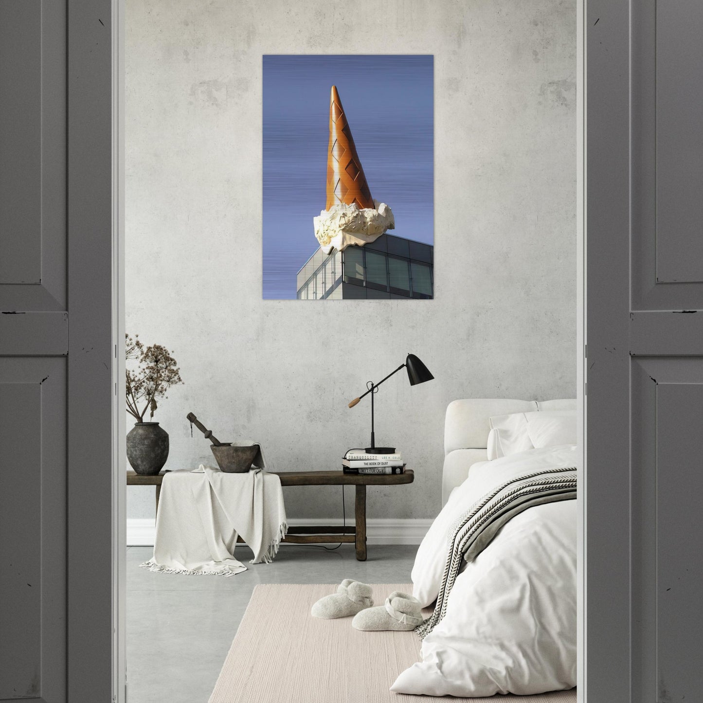 DROPPED CONE COLLABORATION WITH VAN BRUGGEN 2001 - Claes Oldenburg Brushed Aluminum Print - 70x100 cm / 28x40 inches | Claes Oldenburg Aluminum Print | Claes Oldenburg Prints