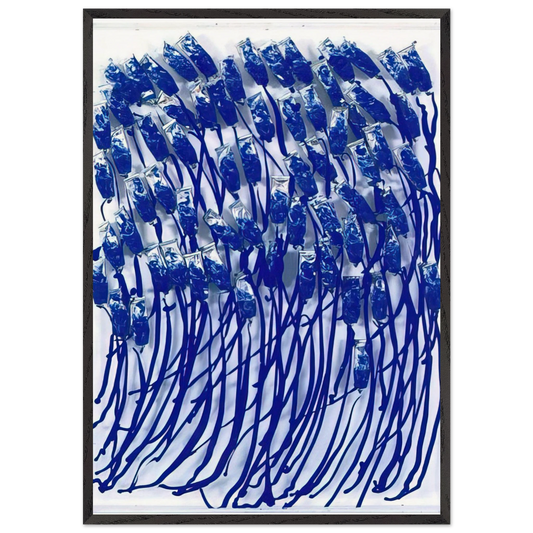 Blue Paint Tubes - 1990 - Arman 70x100 cm / 28x40 inches Framed Art Print – Black Wooden Frame
