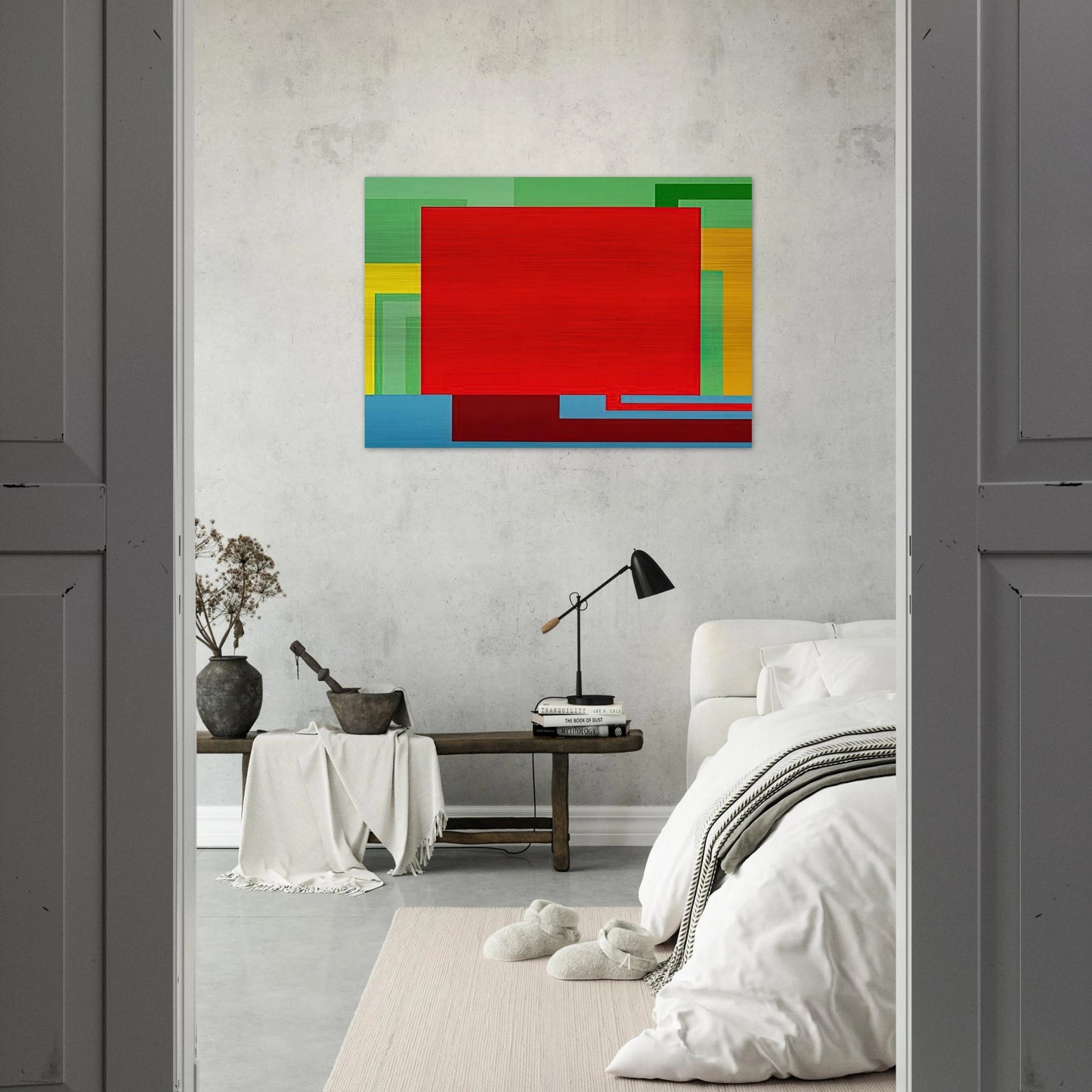 Soul Control - 1991 - Peter Halley Brushed Aluminum Print - 70x100 cm / 28x40 inches | Peter Halley Aluminum Print | Peter Halley Prints