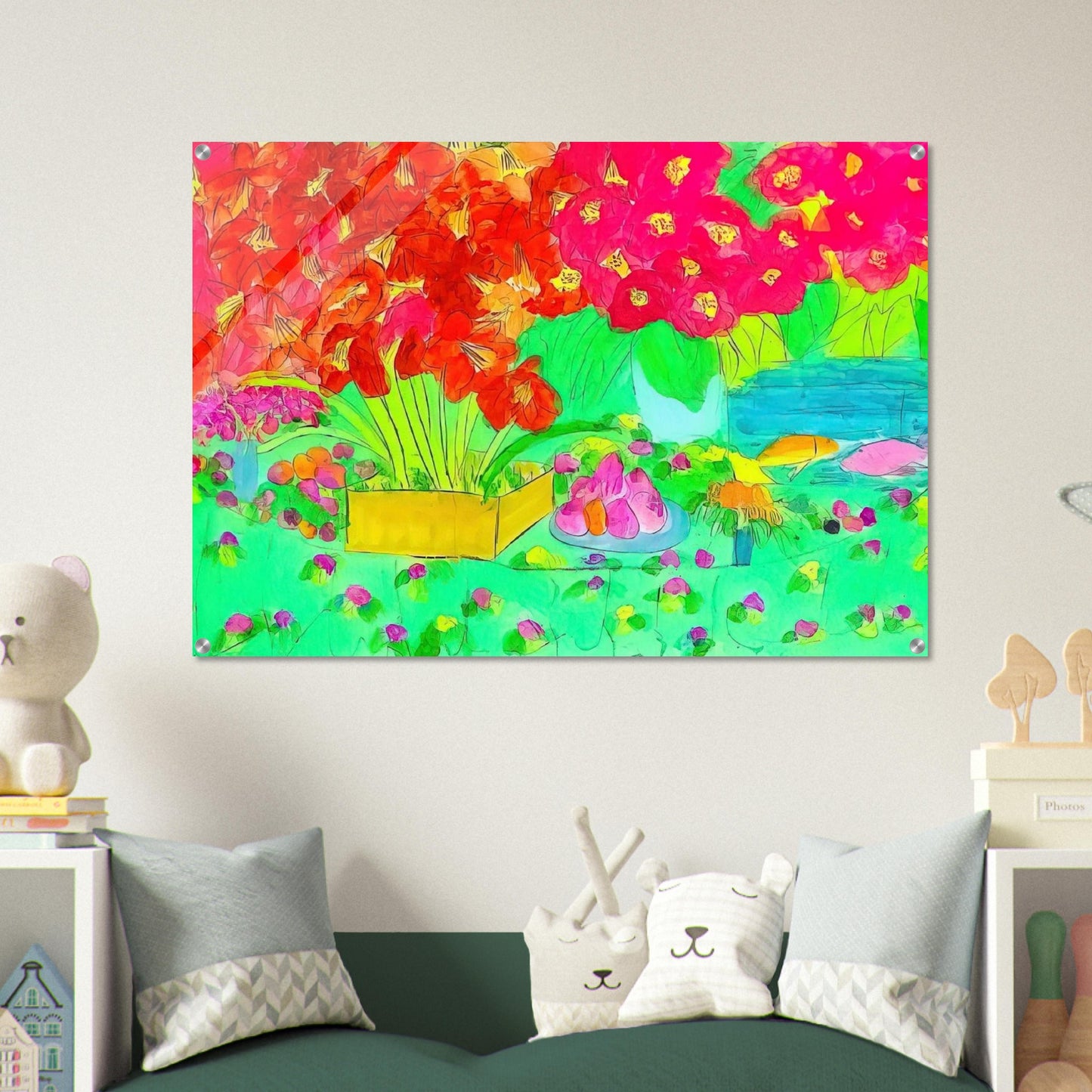 Rose Garden - 1990 - Walasse Ting Acrylic Print - 70x100 cm / 28x40″ inches