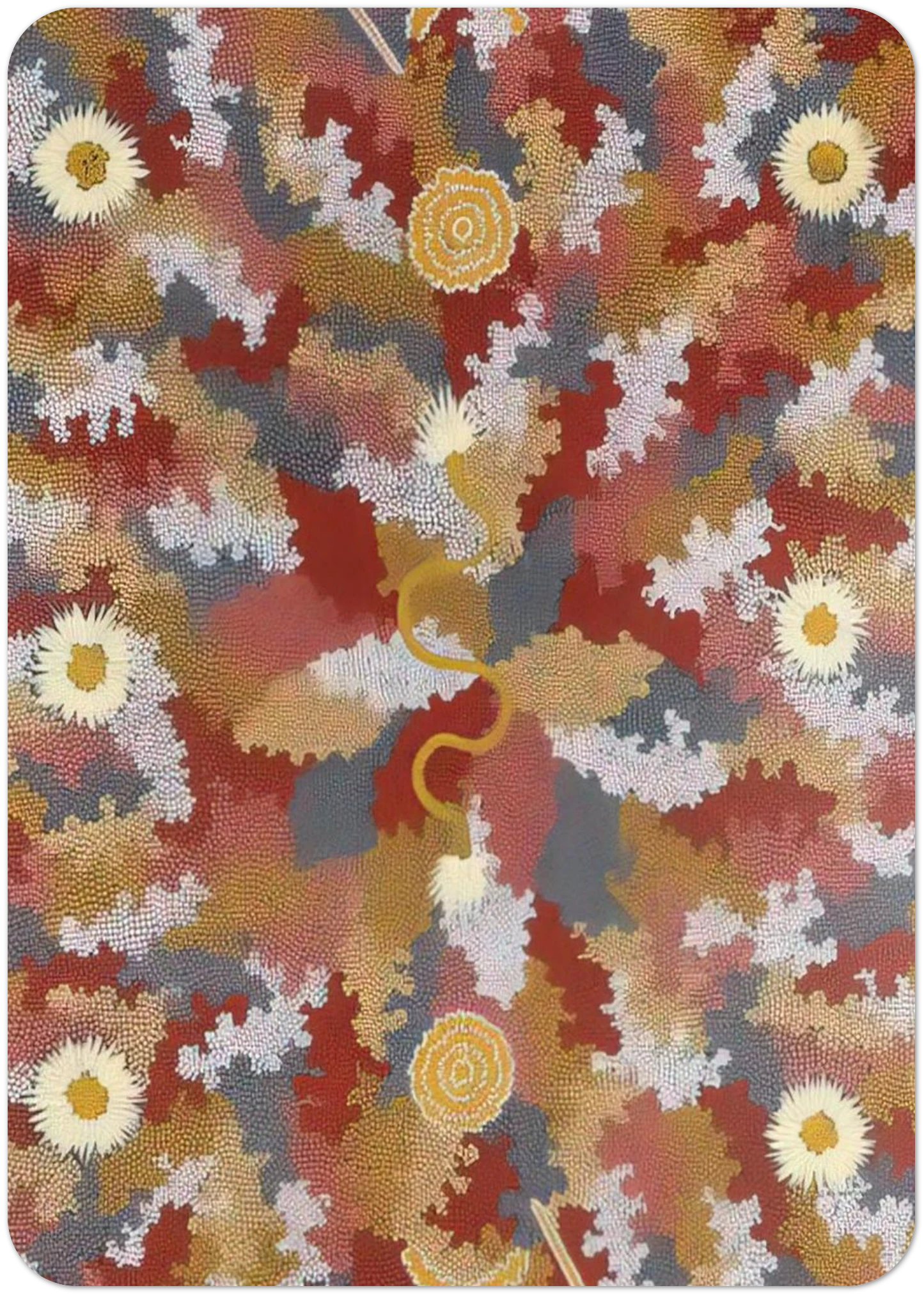 Men's Corroborie - 1990 By Clifford Possum Tjapaltjarri Pack of 10 Post Cards | Clifford Possum Tjapaltjarri Post Cards | A6 (10.5 x 14.8 cm) - 4.1 x 5.8 inches