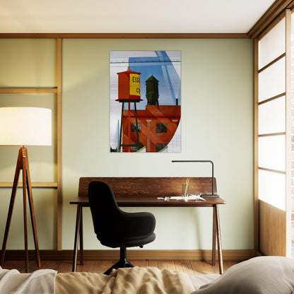 Buildings Abstraction, Lancaster - 1931 - Charles Demuth Brushed Aluminum Print - 70x100 cm / 28x40 inches | Charles Demuth Aluminum Print | Charles Demuth Prints