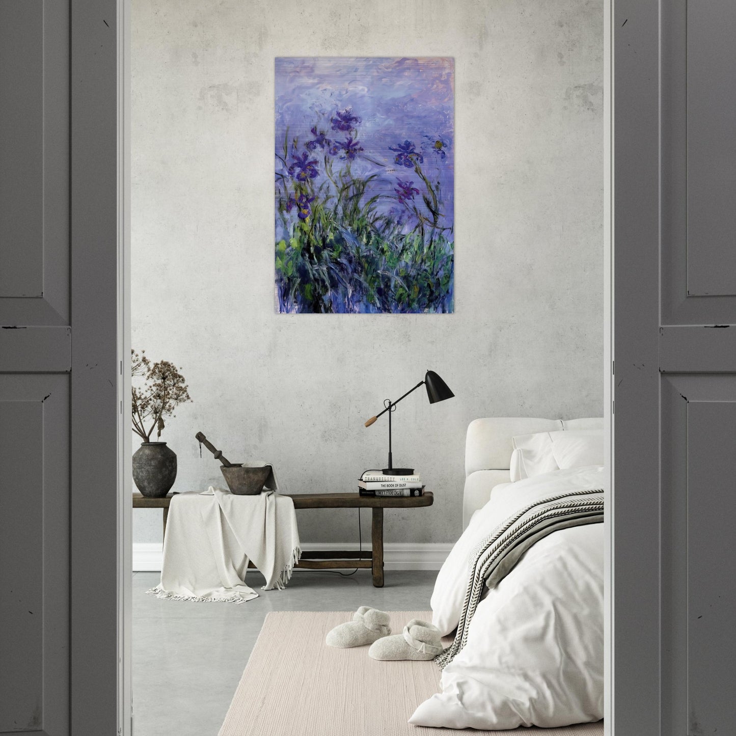 Lilac Irises - claude monet Brushed Aluminum Print - 70x100 cm / 28x40 inches | claude monet Aluminum Print | claude monet Prints