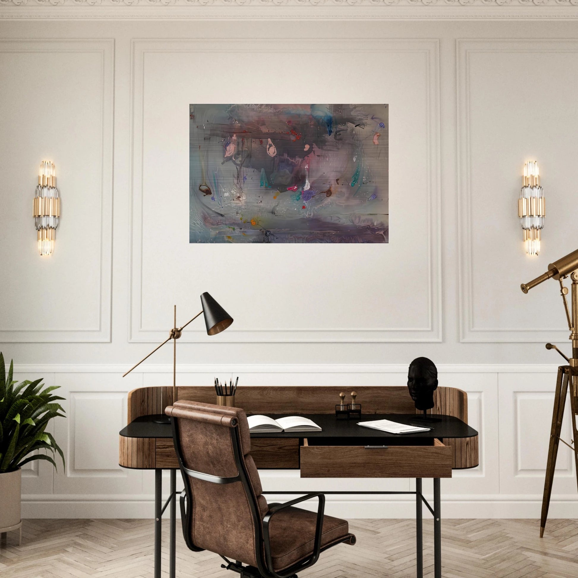 Grey Fireworks, 1982- - Helen Frankenthaler Brushed Aluminum Print - 70x100 cm / 28x40 inches | Helen Frankenthaler Aluminum Print | Helen Frankenthaler Prints