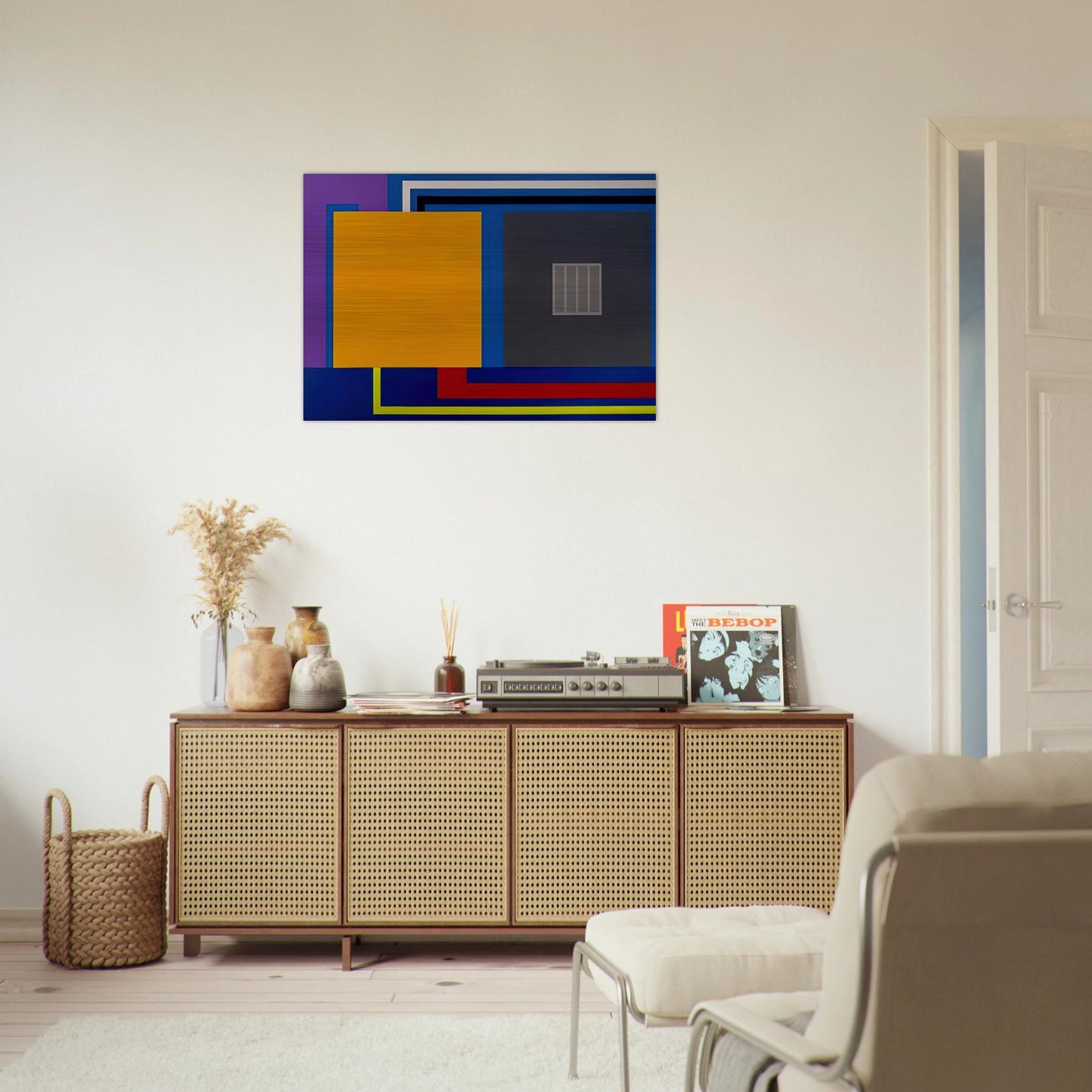 A Perfect World - 1993 - Peter Halley Brushed Aluminum Print - 70x100 cm / 28x40 inches | Peter Halley Aluminum Print | Peter Halley Prints