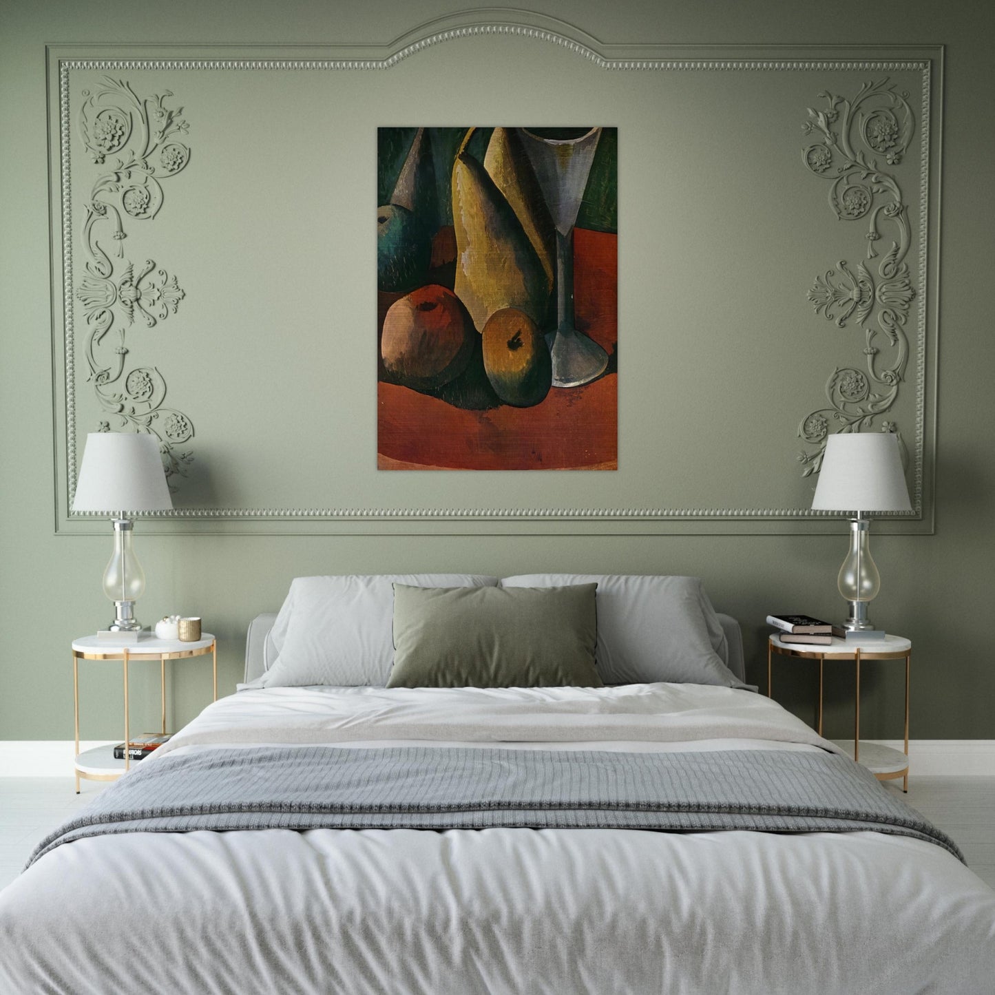 Glass and fruits - Pablo Picasso Brushed Aluminum Print - 70x100 cm / 28x40 inches | Pablo Picasso Aluminum Print | Pablo Picasso Prints