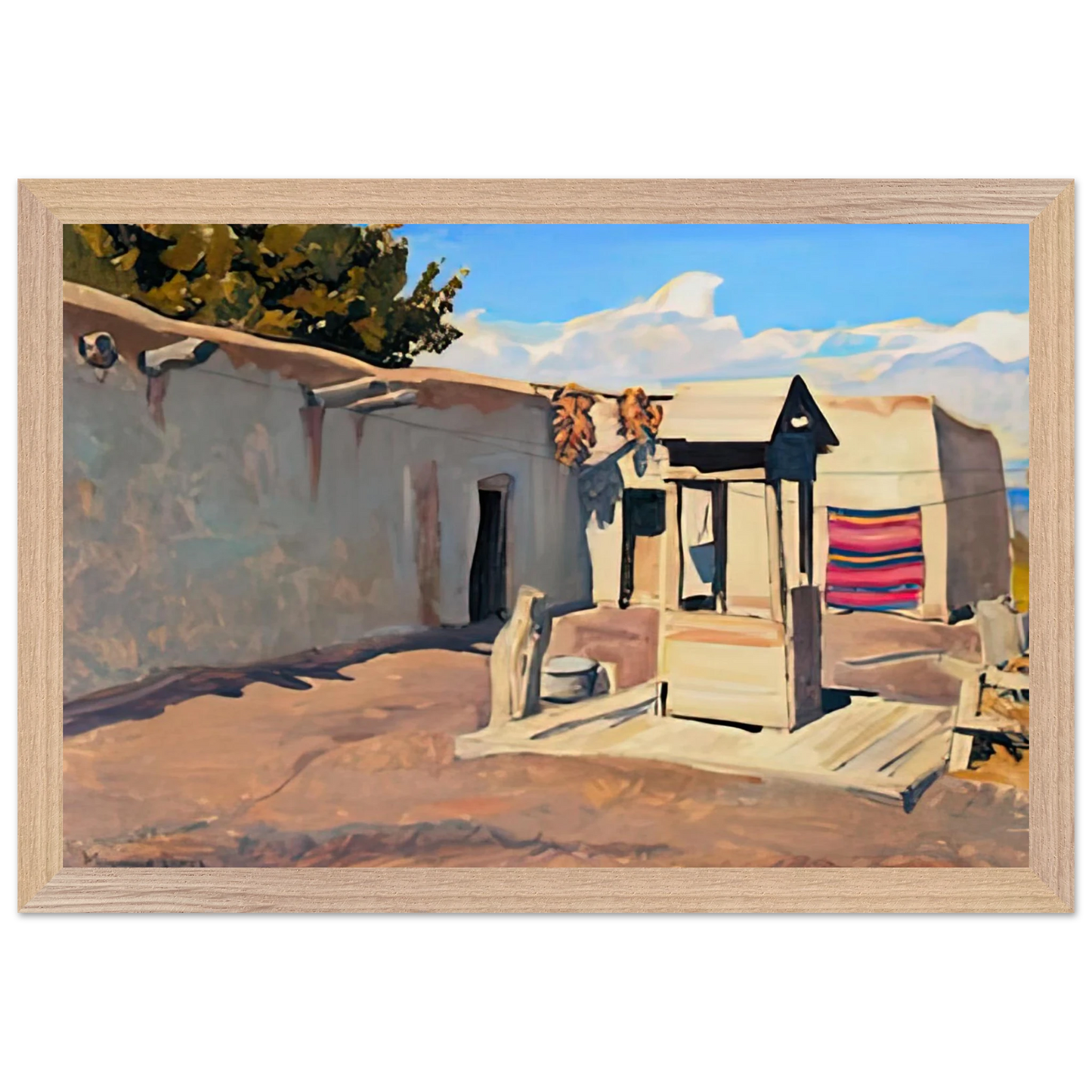 Maynard Dixon - OLD PATIO 1931 Wall art - A3 (29.7 x 42  cm) - Premium Wooden Framed Poster With Fine Art Paper-canvas - Wood frame