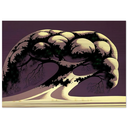Snow Tree - Eyvind Earle Brushed Aluminum Print - 70x100 cm / 28x40 inches | Eyvind Earle Aluminum Print | Eyvind Earle Prints