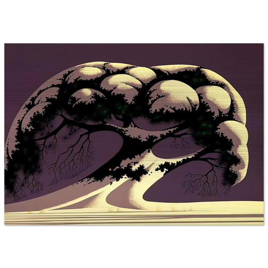 Snow Tree - Eyvind Earle Brushed Aluminum Print - 70x100 cm / 28x40 inches | Eyvind Earle Aluminum Print | Eyvind Earle Prints