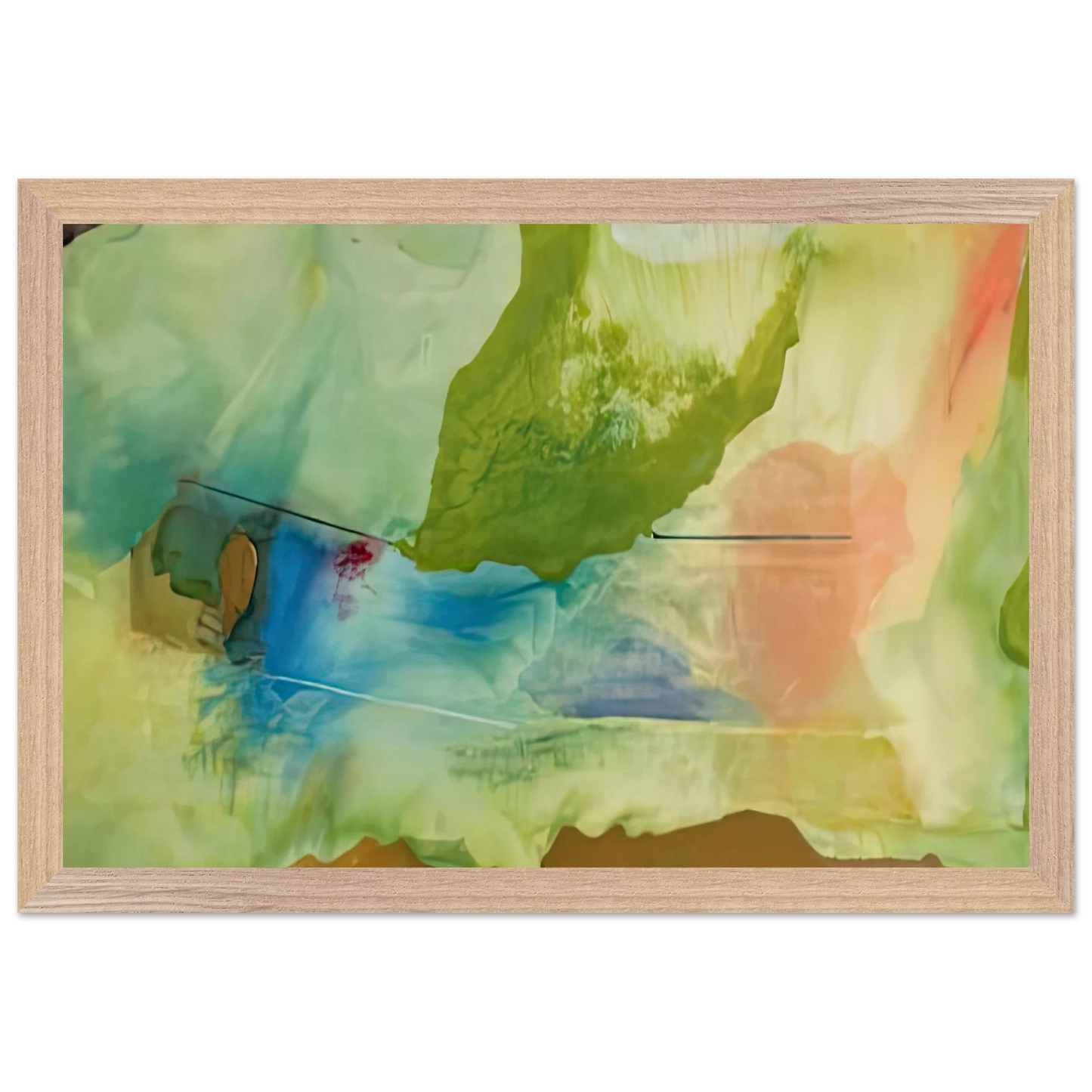 Helen Frankenthaler - Hint from Bassano, 1973- Wall Art - 21x29.7 cm / 8x12" - Premium Wooden Framed Poster With Fine Art Paper-canvas - Black frame