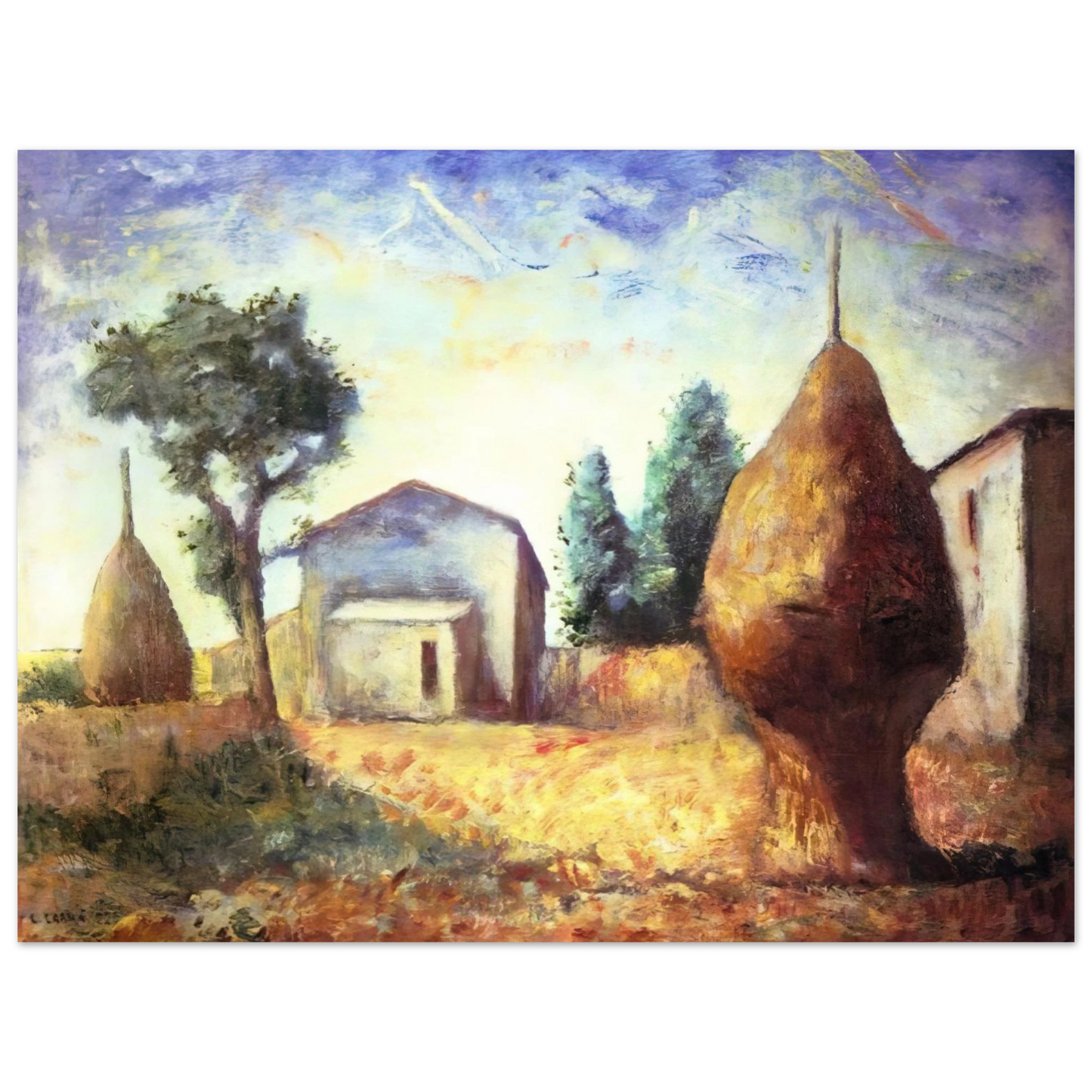 Carlo Carra - PAGLIAI 1929  75x100 cm / 30x40inches Fine Art Poster