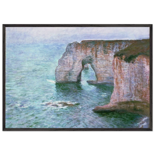 The Manneport Seen from the East - claude monet 70x100 cm / 28x40 inches Framed Art Print – Black Wooden Frame