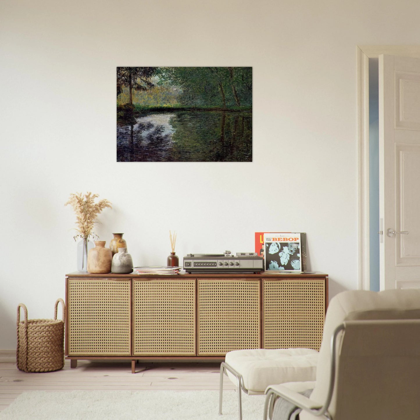 The Pond at Montgeron 2 - claude monet Brushed Aluminum Print - 70x100 cm / 28x40 inches | claude monet Aluminum Print | claude monet Prints