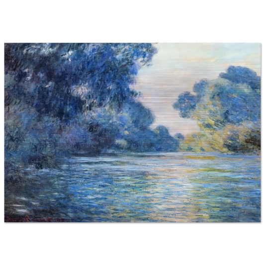 Morning on the Seine at Giverny 02 - claude monet Brushed Aluminum Print - 70x100 cm / 28x40 inches | claude monet Aluminum Print | claude monet Prints