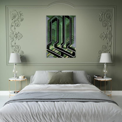 Diagonal Planes - Frantisek Kupka Brushed Aluminum Print - 70x100 cm / 28x40 inches | Frantisek Kupka Aluminum Print | Frantisek Kupka Prints