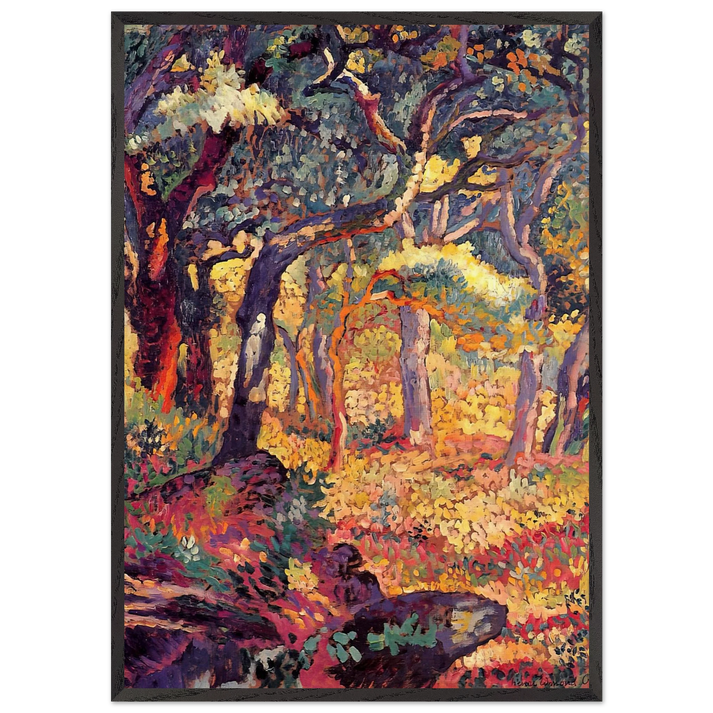 Study for The Clearing - Henri-Edmond Cross 70x100 cm / 28x40 inches Framed Art Print – Black Wooden Frame