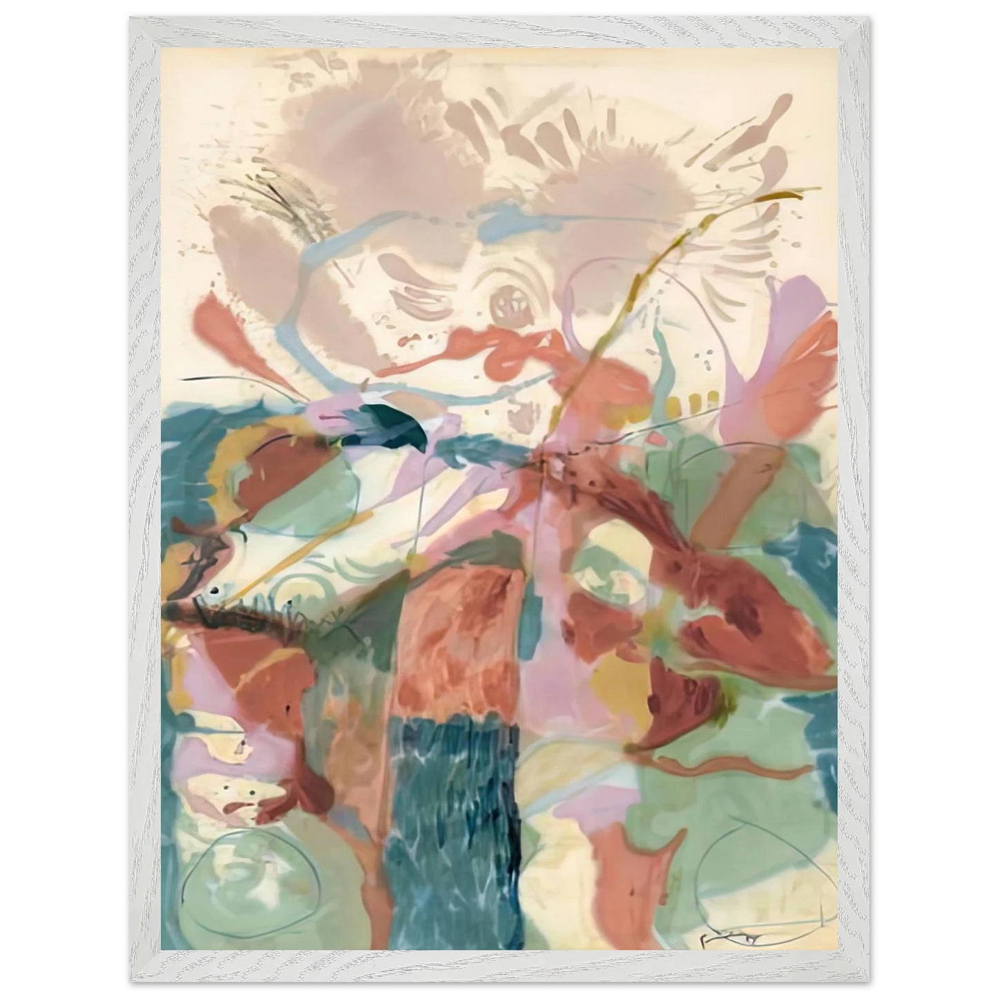 Helen Frankenthaler - Jacob's Ladder, 1957- Wall Art - 30x40 cm / 12x16 inches - Premium Wooden Framed Poster With Fine Art Paper-canvas - White frame