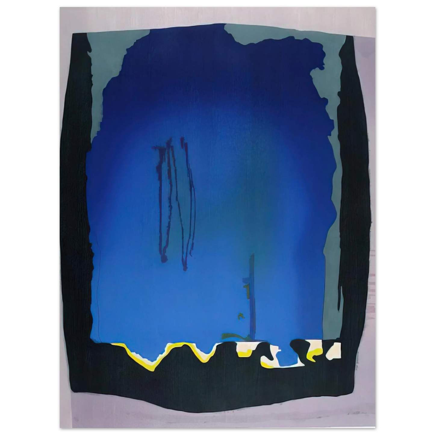 Helen Frankenthaler - Freefall - 1992 Wall art - 15x20 cm / 6x8 inches - Premium Wooden Framed Poster With Fine Art Paper-canvas - Wood frame