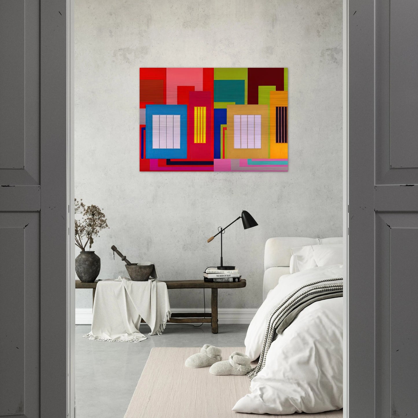 Super Size - 2000 - Peter Halley Brushed Aluminum Print - 70x100 cm / 28x40 inches | Peter Halley Aluminum Print | Peter Halley Prints